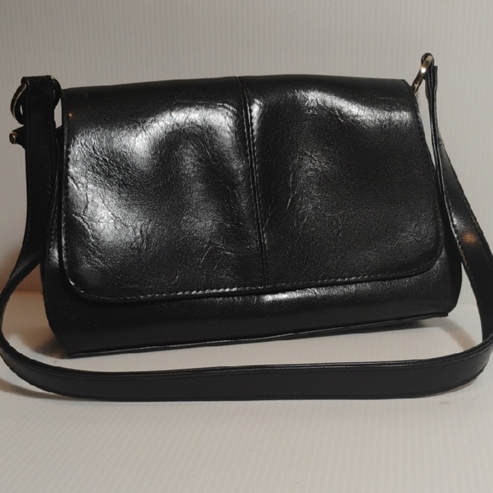 Vintage Liz Claiborne Synthetic Leather Little Black Bag